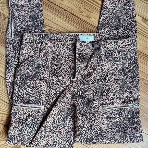 Joie Animal Print Cargo Moto Skinny Jeans Size 28 in Pink - Picture 7 of 7